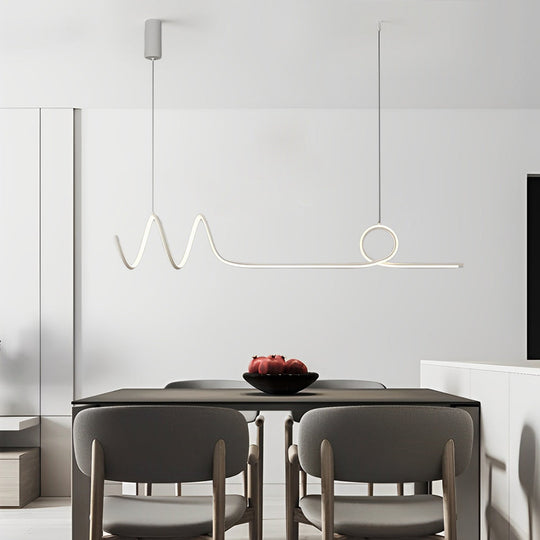 Minimalist Waves Circular Stepless Dimming LED Intelligent Chandelier