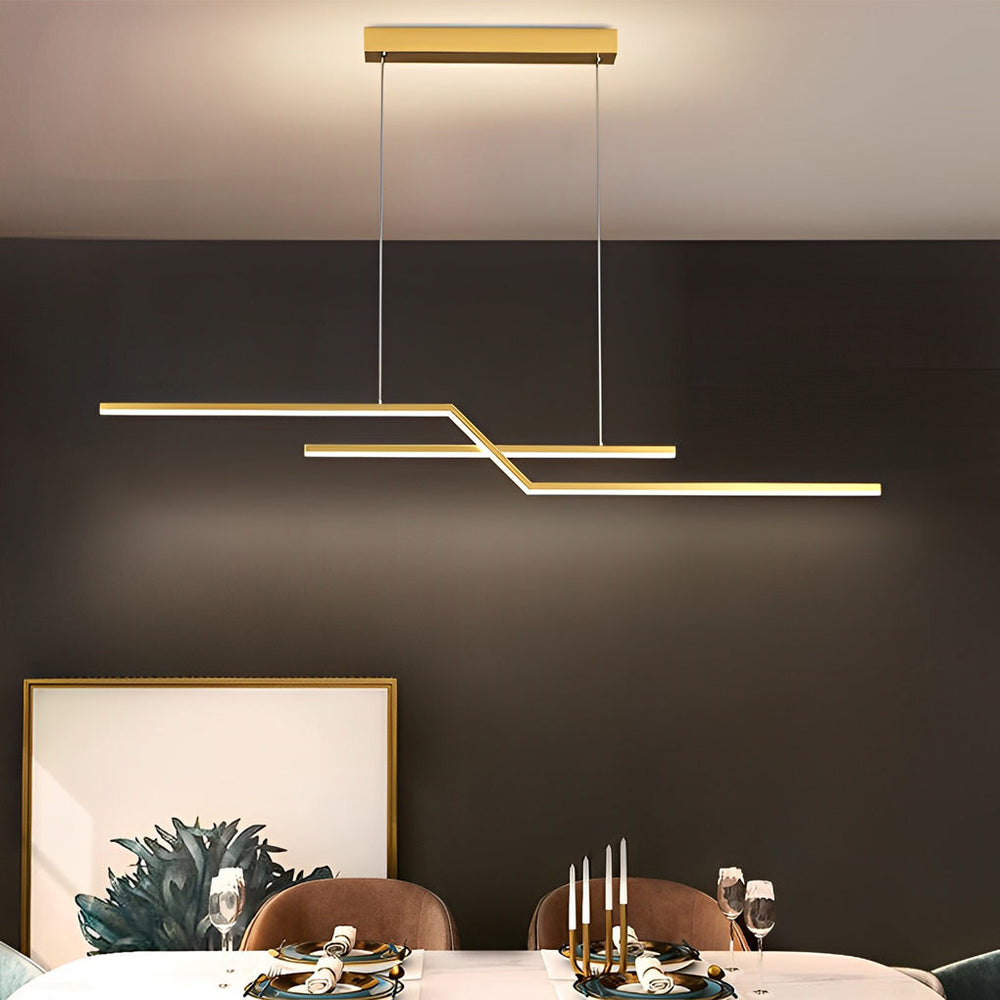 Minimalist Creative Linear LED Three-Step Dimming Modern Chandelier