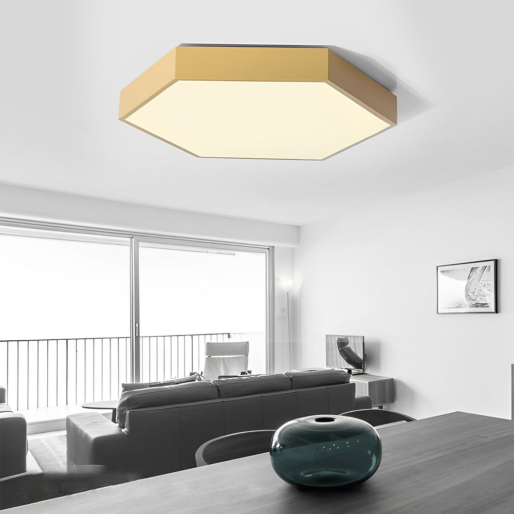 Geometric Hexagon Shaped LED Modern Ceiling Light – Flush Mount