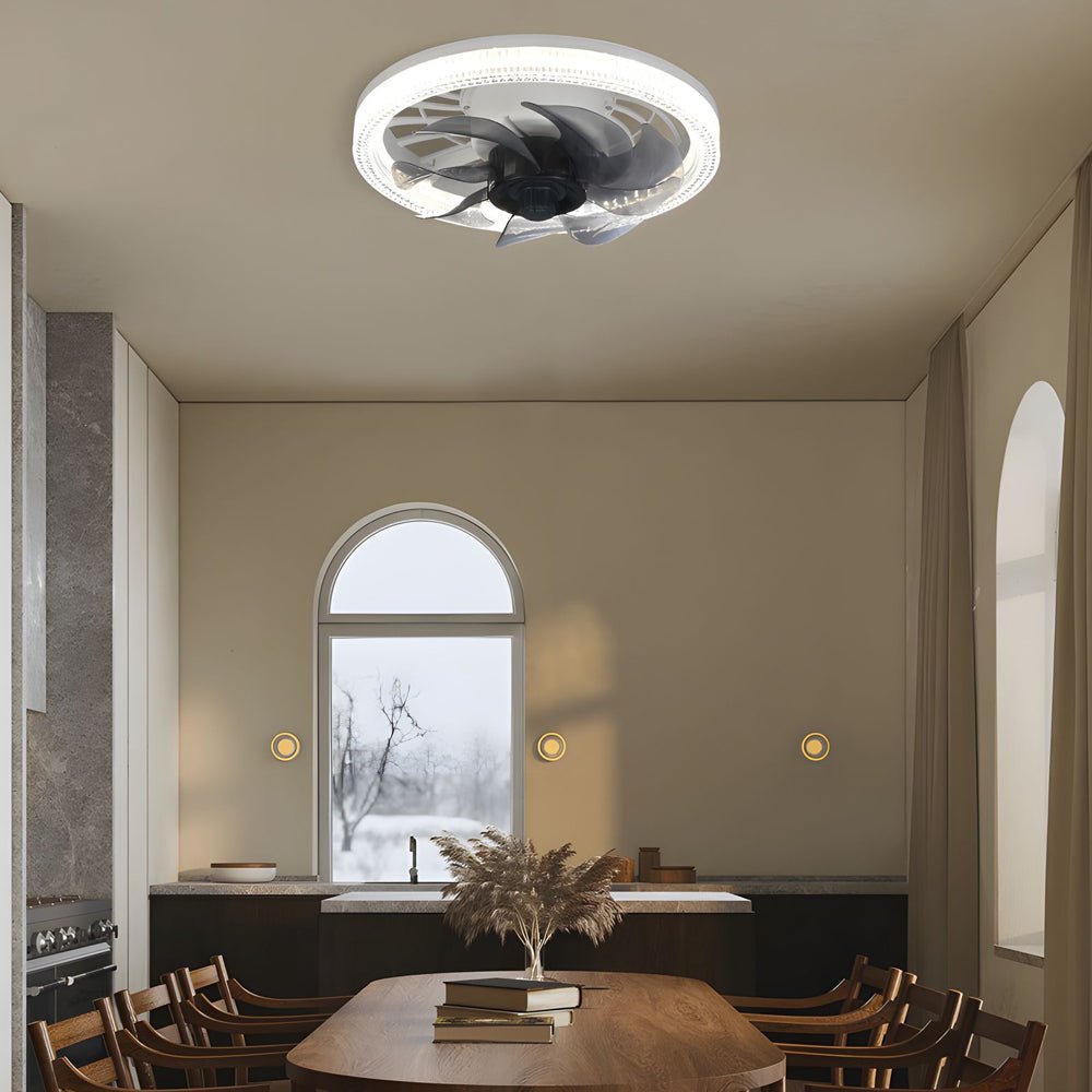 12.2'' Low Profile 7-Blade LED Flush Mount Ceiling Fan