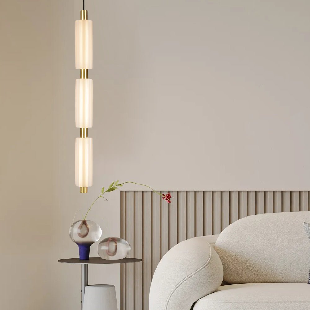 Modern Acrylic Cylinder Pendant Light – 1/2/3 Heads