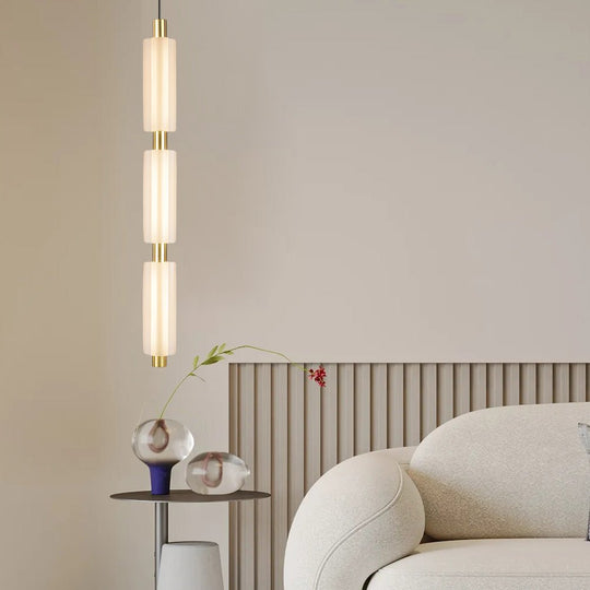 Modern Acrylic Cylinder Pendant Light – 1/2/3 Heads