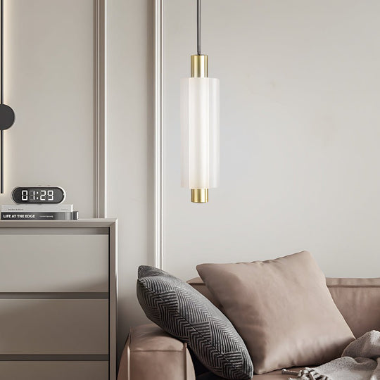 Modern Acrylic Cylinder Pendant Light – 1/2/3 Heads