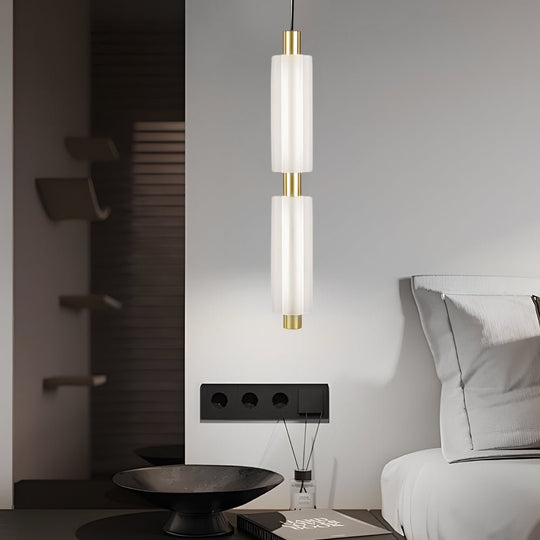 Modern Acrylic Cylinder Pendant Light – 1/2/3 Heads