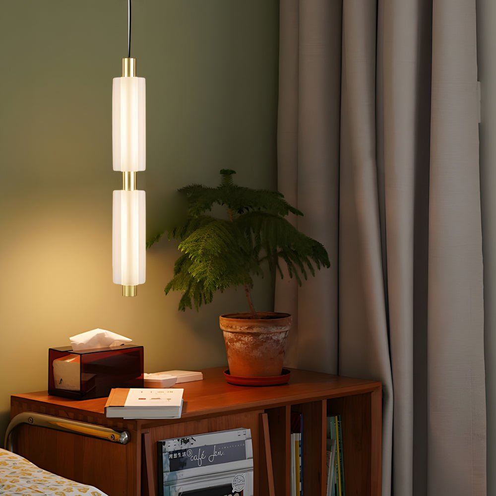 Modern Acrylic Cylinder Pendant Light – 1/2/3 Heads
