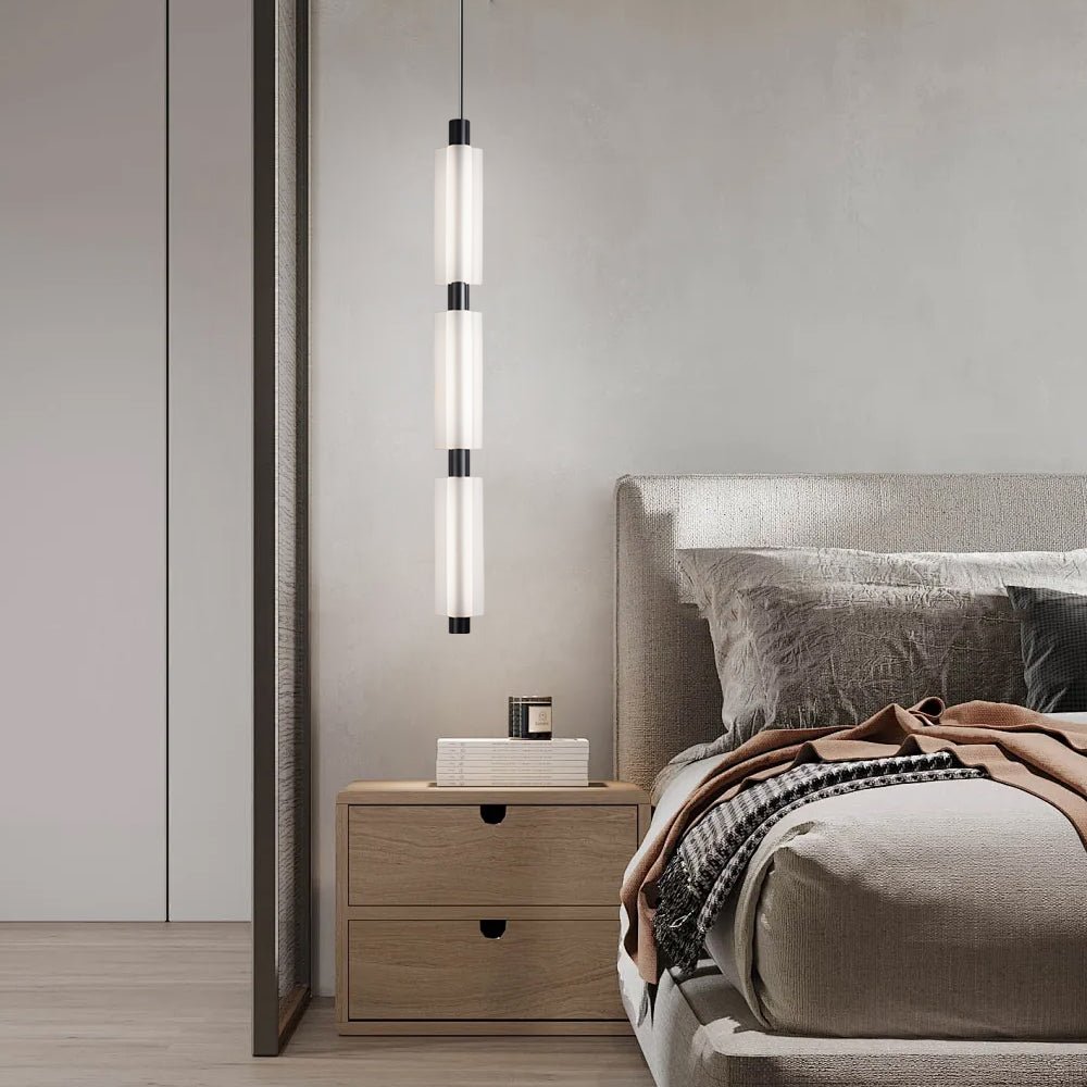 Modern Acrylic Cylinder Pendant Light – 1/2/3 Heads
