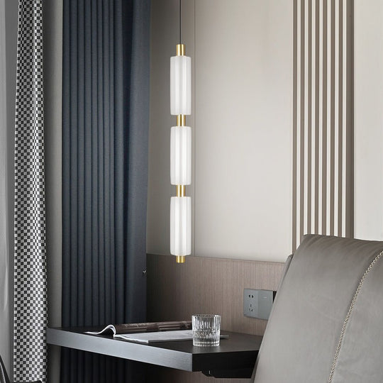 Modern Acrylic Cylinder Pendant Light – 1/2/3 Heads