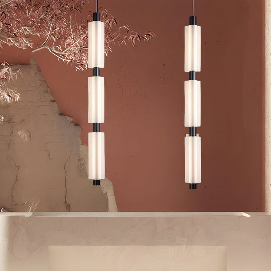 Modern Acrylic Cylinder Pendant Light – 1/2/3 Heads