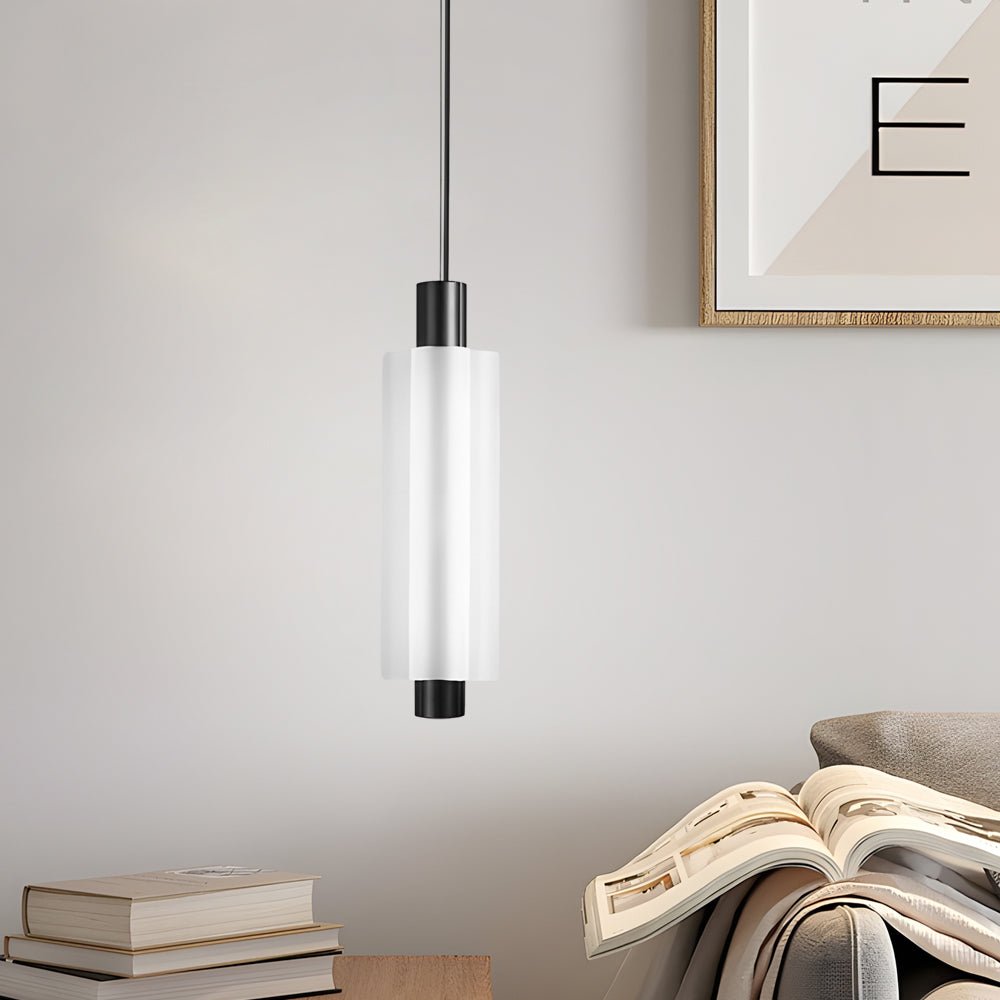 Modern Acrylic Cylinder Pendant Light – 1/2/3 Heads