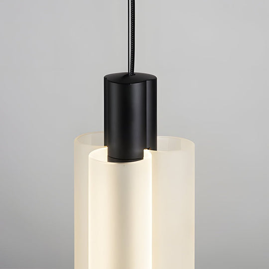 Modern Acrylic Cylinder Pendant Light – 1/2/3 Heads