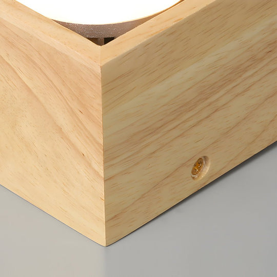 Square Wood Cube Spotlight LED Flush Mount Light (1/2/4-Light)