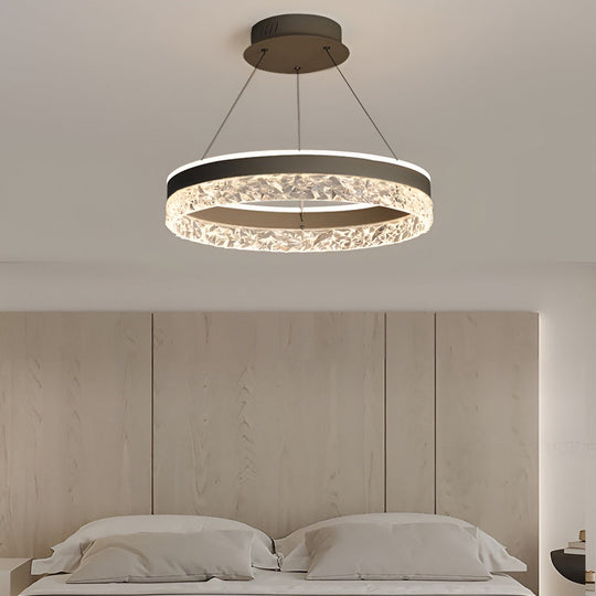 Circular Ring Three-step Dimming LED Modern Chandelier Island Light