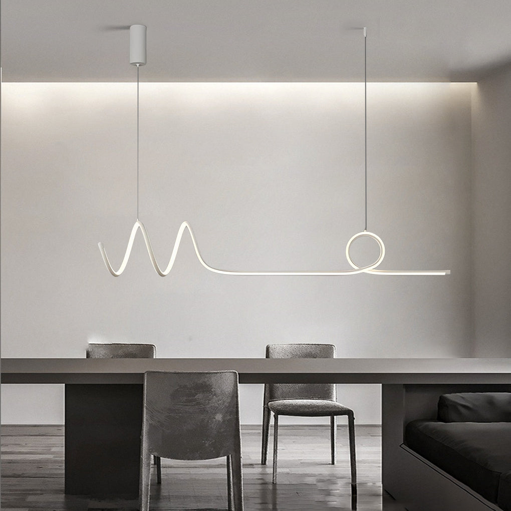 Minimalist Waves Circular Stepless Dimming LED Intelligent Chandelier