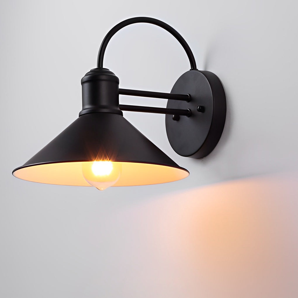 Retro Conical Iron Industrial Outdoor Wall Lamp