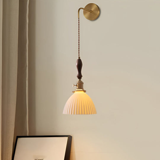Creative Ceramic Copper LED 12W Nordic Pendant Light or Plug-in Wall Lamp
