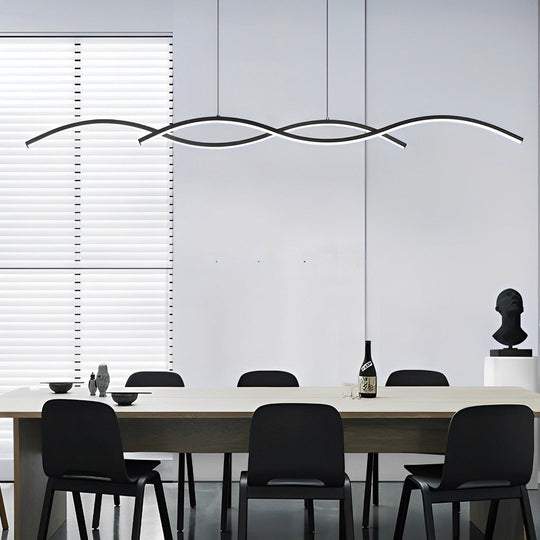 Wavy Lines Minimalist LED Nordic Dining Room Chandelier Hanging Lamp