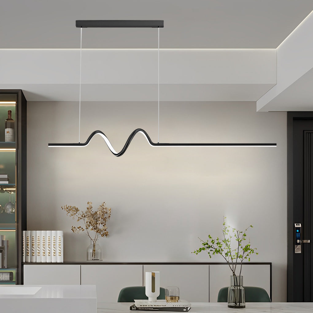 Creative Minimalist Wavy Stepless Dimming Nordic Chandelier with LED Strip