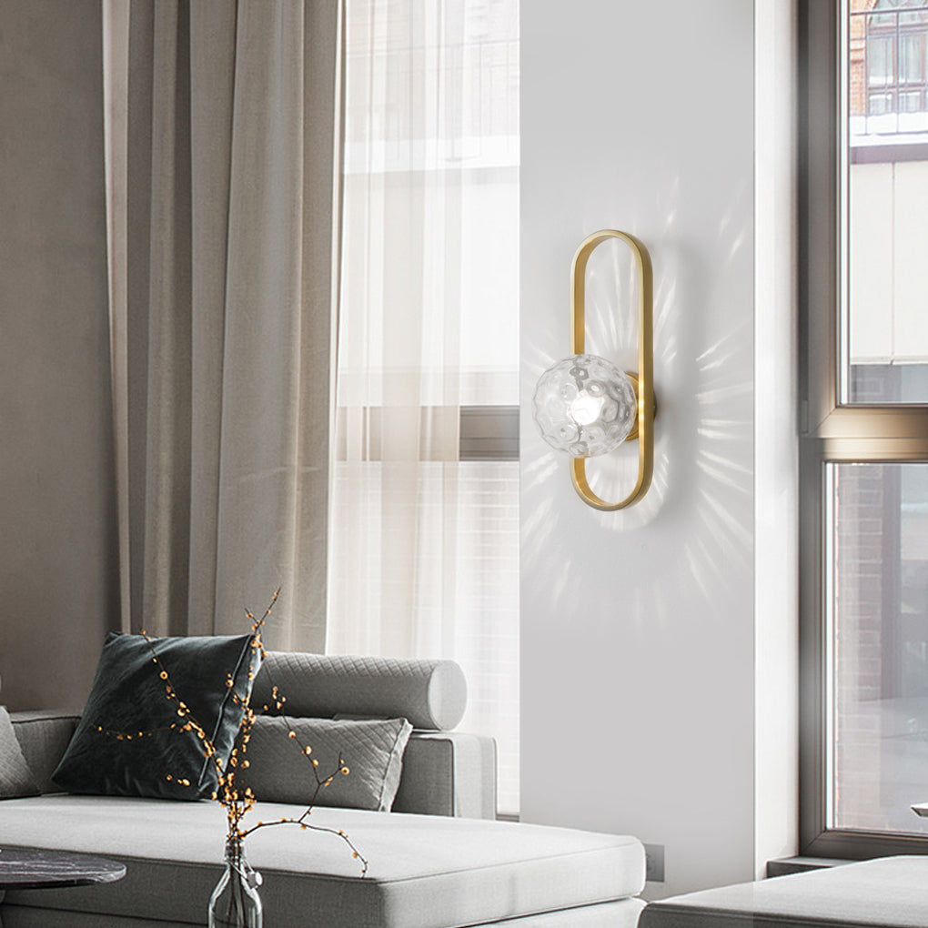 Creative Glass Shade Elliptical Iron Modern Wall Lamp