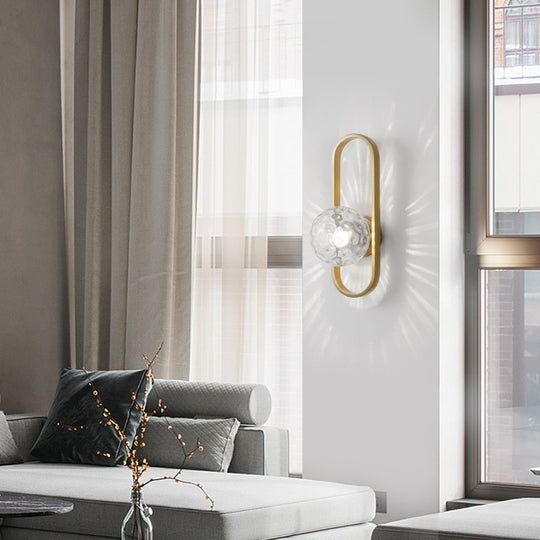 Creative Glass Shade Elliptical Iron Modern Wall Lamp