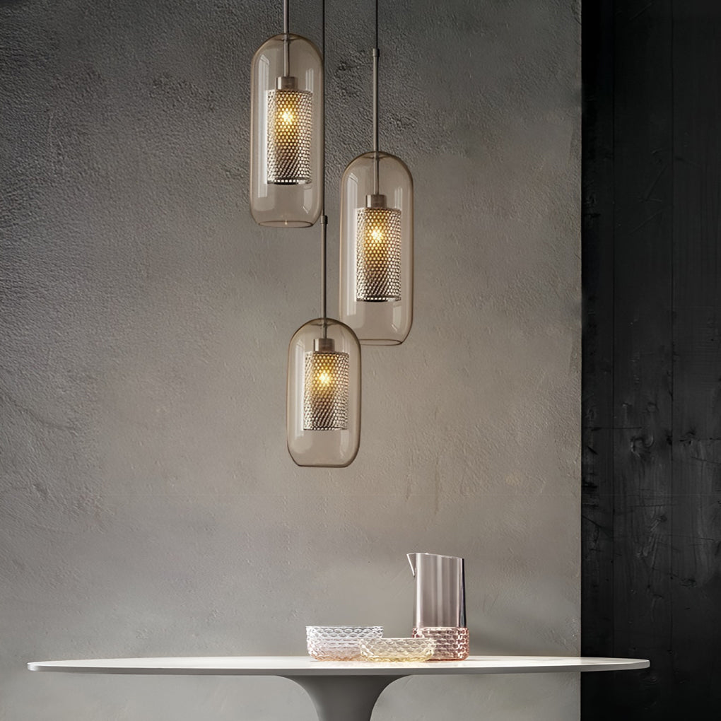 Minimalist Round Glass LED Industrial Pendant Light