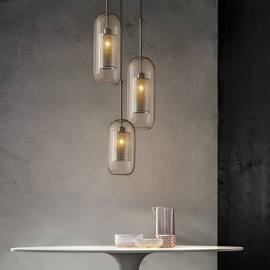 Minimalist Round Glass LED Industrial Pendant Light