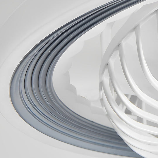 Round Bladeless Ceiling Fan with 3-Step Dimmable LED and Silent Airflow