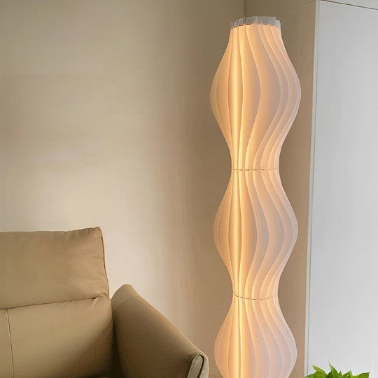 Modern Coastal LED Wavy Floor Lamp with 3-Step Dimming