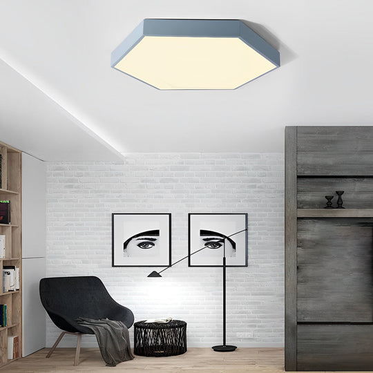 Geometric Hexagon Shaped LED Modern Ceiling Light – Flush Mount