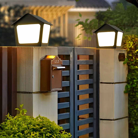 Cottage Shaped LED Waterproof Solar Fence Post Light