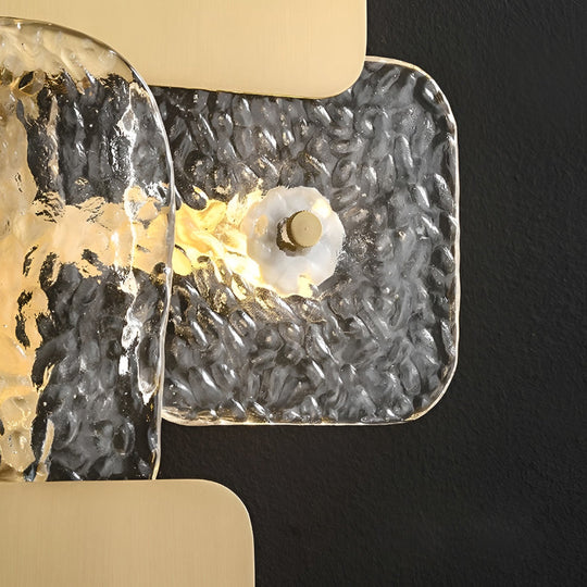Creative Rounded Square Glass Copper LED Modern Wall Sconce