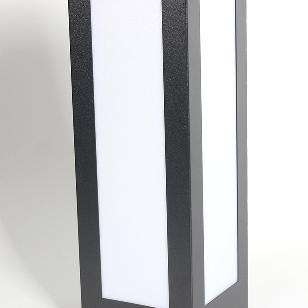 Modern Black Solar Bollard Light LED Waterproof Automatic Outdoor Lamp