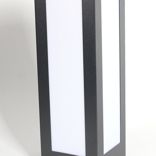 Modern Black Solar Bollard Light LED Waterproof Automatic Outdoor Lamp