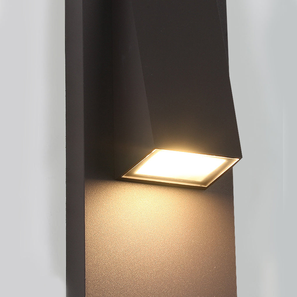 Rectangle Black Modern Outdoor LED Wall Lamp
