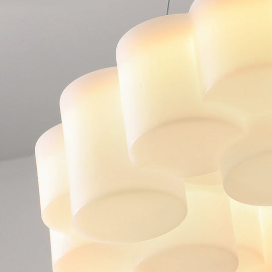 Ring Honeycombs Three-Step Dimming LED White Ins Nordic Chandelier Light