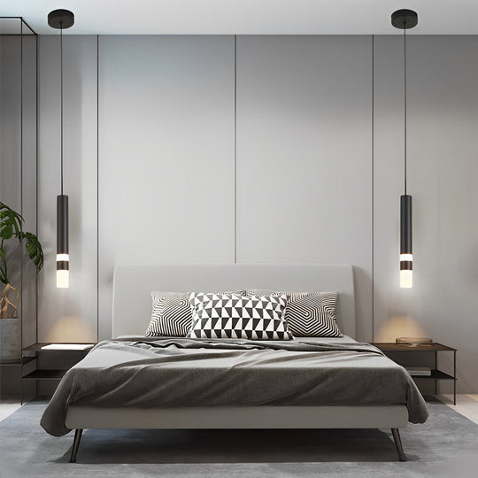 Personality Minimalist LED Black Nordic Pendant Light for Kitchen Island