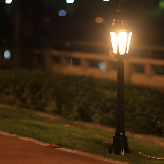 Elegant European Style Black LED Outdoor Pathway Lamp Post