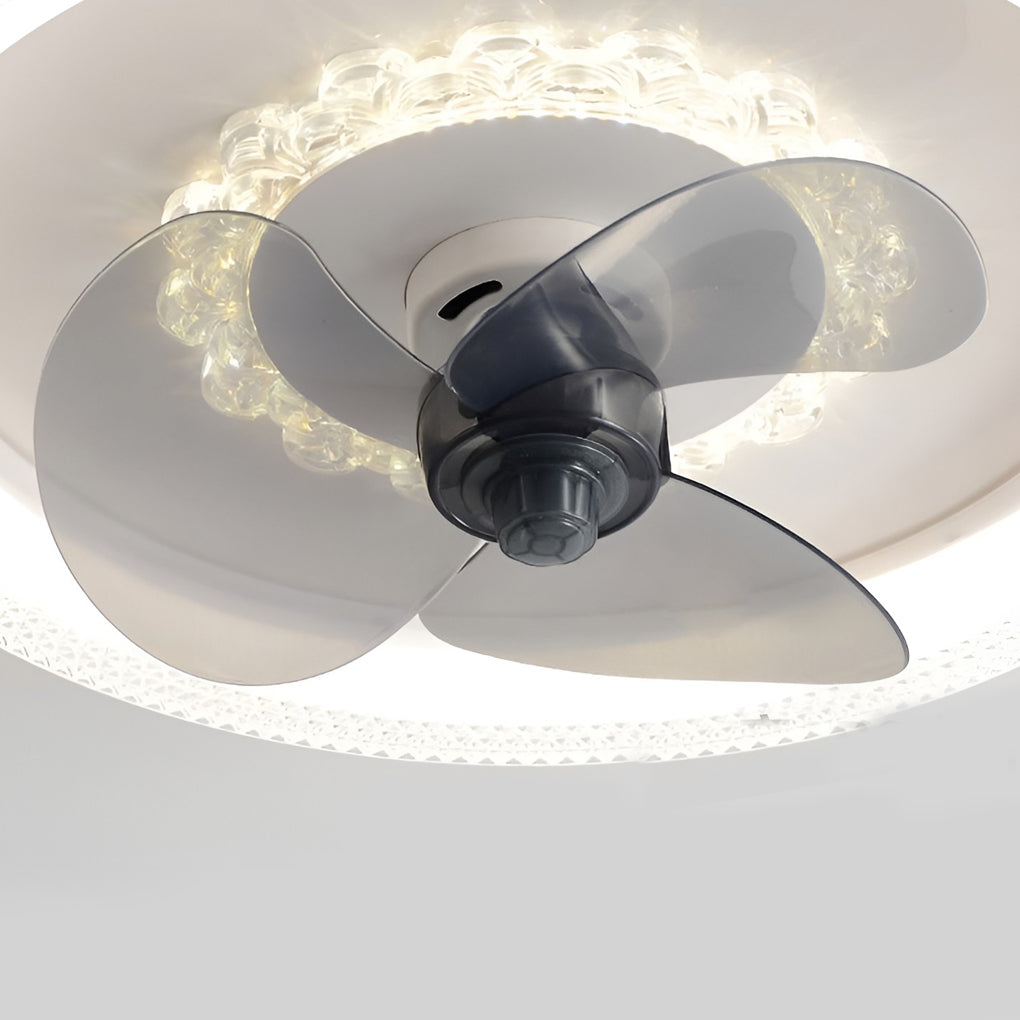 Round 360° Rotatable Stepless Dimming LED Ceiling Fan Light