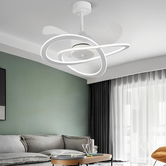 Waves Flower LED Bladeless Ceiling Fan Light with Timer