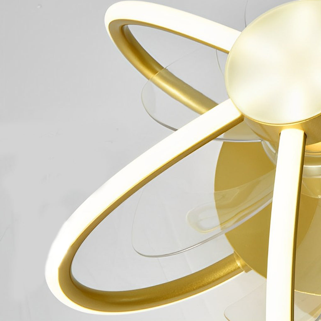 Flower Shaped Bladeless Ceiling Fan with Dimmable LED and Remote Control