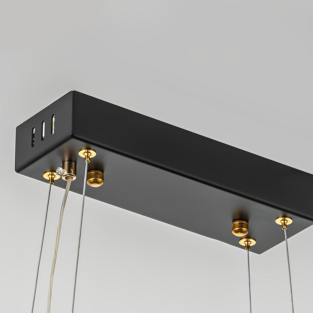 Creative Metal Circular Stepless Dimming LED Post Modern Chandelier
