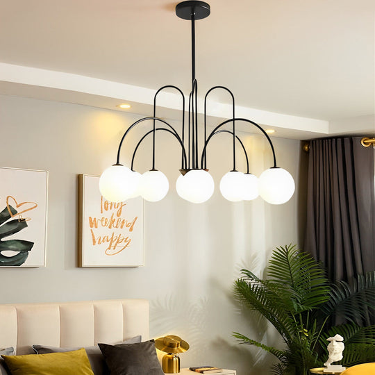 6/8 Lights Iron Glass Creative Nordic Chandelier Ceiling Light