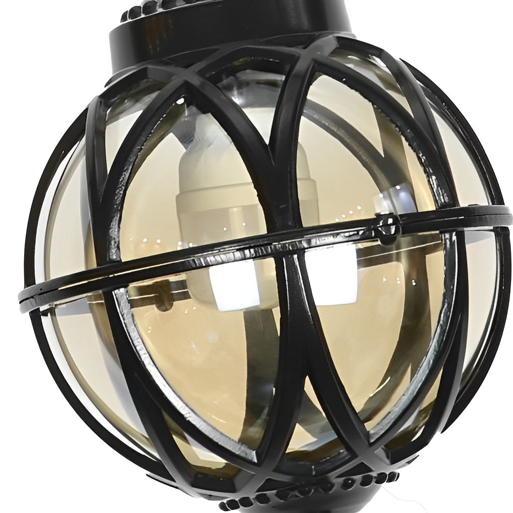 European Retro Pendant Aluminum Glass Outdoor Ceiling Light