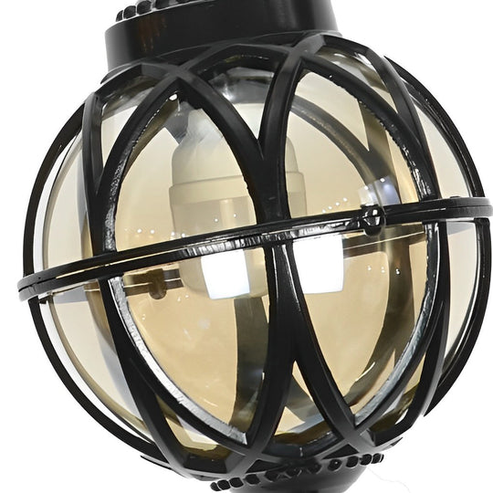 European Retro Pendant Aluminum Glass Outdoor Ceiling Light