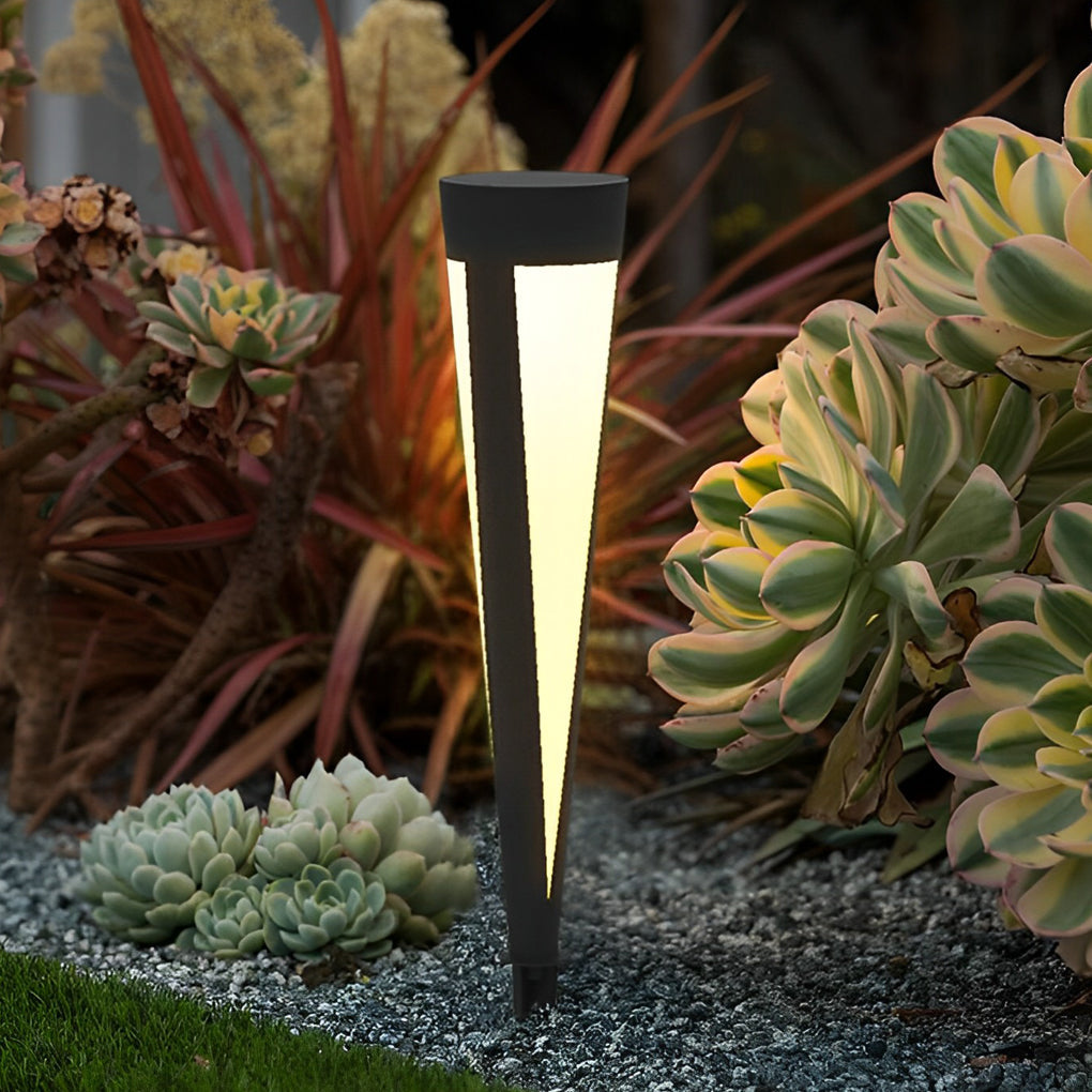 Round Gray Solar LED Outdoor Lawn Light