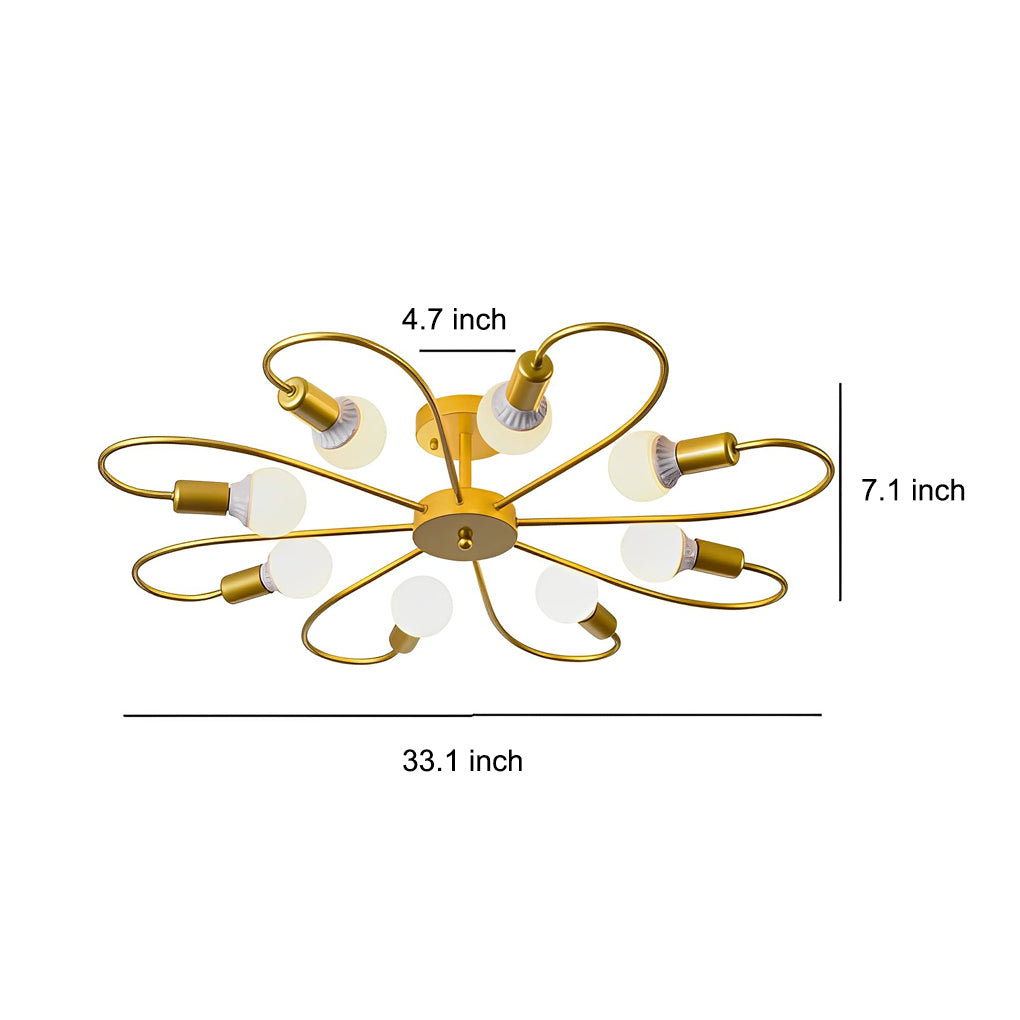 Simple Iron Flower Creative Nordic Bedroom Ceiling Light Fixture