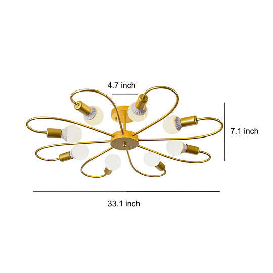 Simple Iron Flower Creative Nordic Bedroom Ceiling Light Fixture