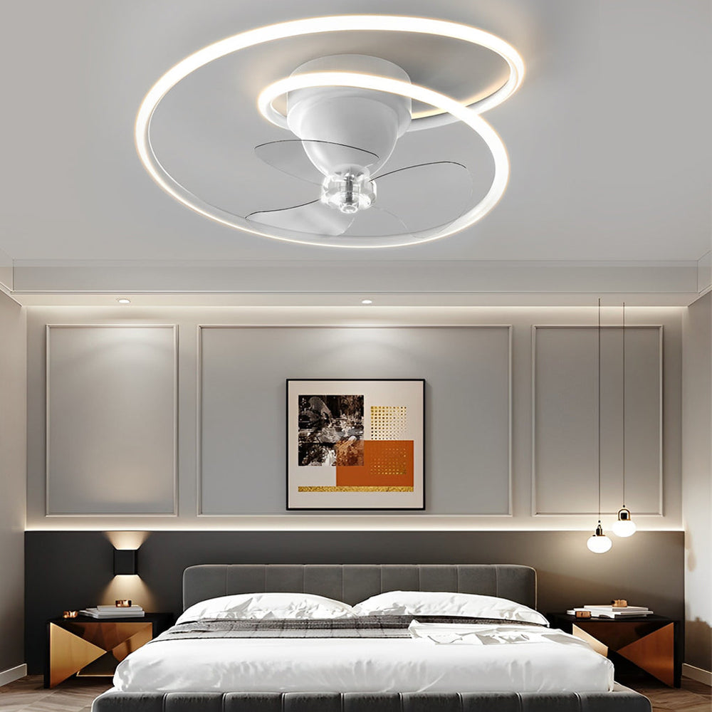 Smart 360° Rotating Ceiling Fan with Stepless Dimming LED and App Control