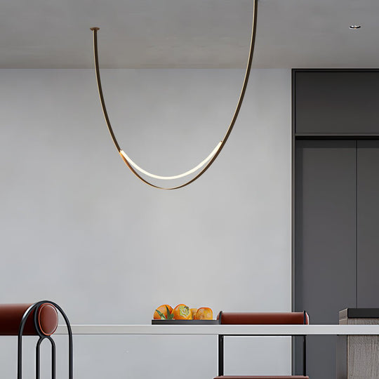 1/3 Leather Belts LED Pendant Light – Modern Staircase Chandelier