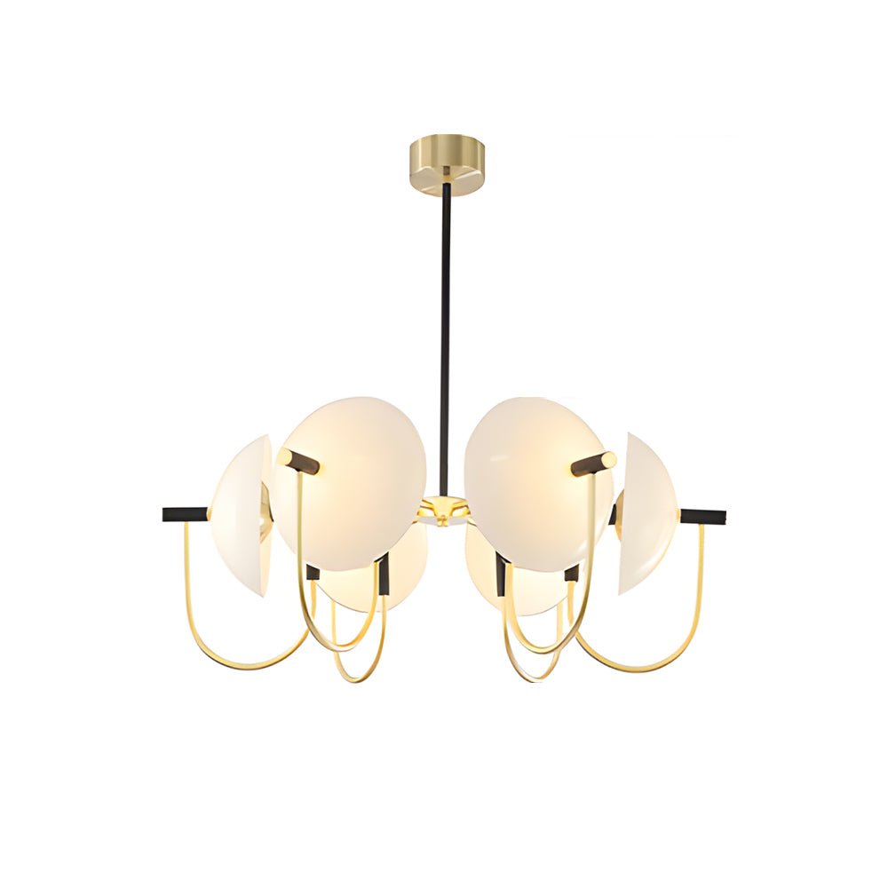 Aperture Semicircular Opal Glass Dome Chandelier – 1/3/6 Lights