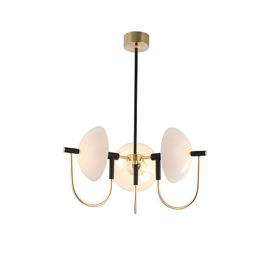 Aperture Semicircular Opal Glass Dome Chandelier – 1/3/6 Lights